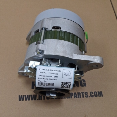 Alternator Excavator Engine Parts 600-861-6111 6008616111 600-861-6110 For SAA4D107E SAA6D114E